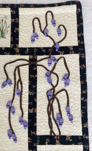 Hand Crafted Traditional Japanese Geisha Patchwork Appliqué 3D Wall Art Quilt - Picture 5 of 23