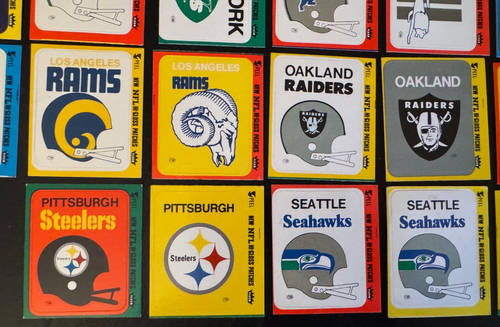1977 Fleer Football Hi-Gloss Sticker Patch Complete set of 56 Cowboys Steelers - Picture 7 of 8