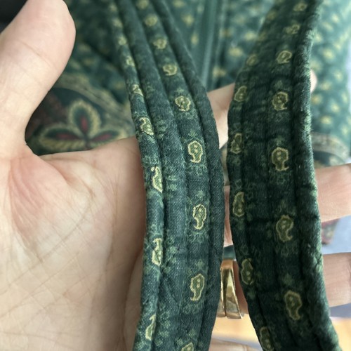 Vtg Y2K Vera Bradley Travel Quilted Duffel Bag Shoulder Straps 20” Green Paisley - Picture 7 of 12