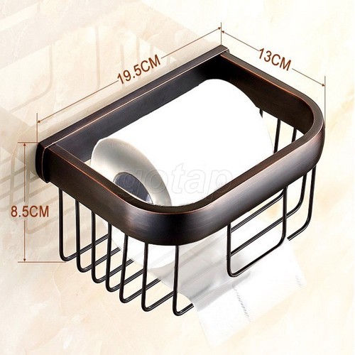 Toilet Roll Holders Towel Tissue Basket Black Oil Rubbed Bronze WC Paper Holder∂ - Picture 2 of 7