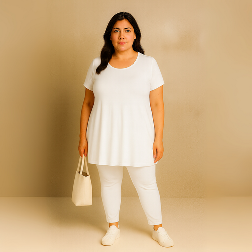 Short Sleeve Godet Panel Swing Top - Picture 13 of 43