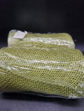Lot of 2 Rolls 100 Jute Burlap Ribbon 6"x 15' Natural Unwired Green