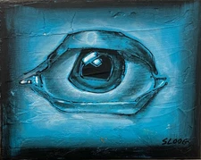SLOOG Original Art Contemporary Dark Acad Painting on Canvas 8x10 Realistic Eye