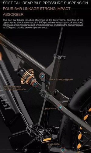 Lankeleisi MG800MAX Elektrofahrrad 2000W Doppelmotor 48V20Ah 26" Fatbike E-MTB - Bild 11 von 26