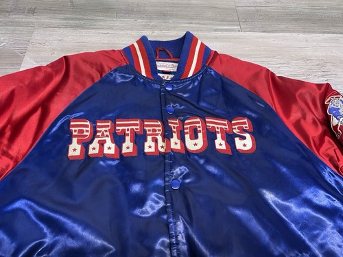 Vintage Mitchell & Ness New England Patriots Throwback Satin Bomber Jacket Sz M - Picture 10 of 16