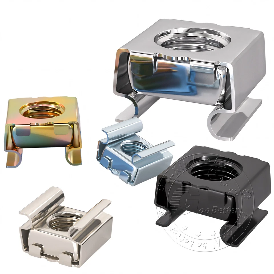 Käfigmuttern Stahl verzinkt für Rackschiene Käfigmutter M4 M5 M6 M8 M10 M12 - Bild 2 von 4