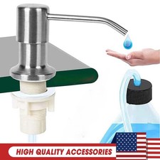 360  Sink Soap Dispenser Stainless Steel Kitchen Hands Liquid Pump Bottle Tube