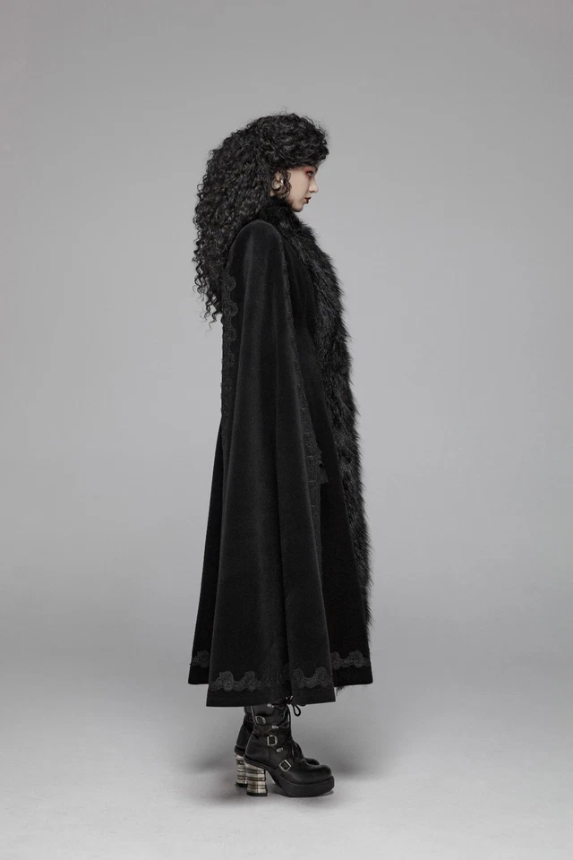 Abrigo de terciopelo de invierno Punk Rave para mujer gótico victoriano vampiro con mangas adicionales Foto 3 de 4