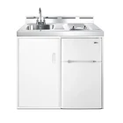 Summit C39ELGLASS 39"W All-In-One Kitchenette - Stainless Steel