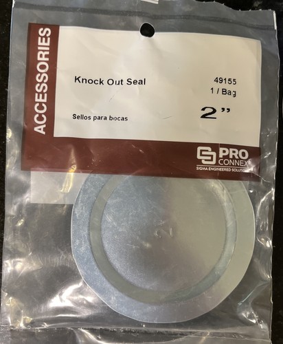 9 X Sigma Electric 49155 ProConnex Zinc Plated Steel Silver Knockout Seal 2 in. - Picture 3 of 3