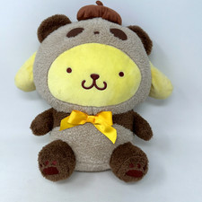 Sanrio Pompompurin Plush Stuffed Animal Dog Brown Panda Costume with TAG