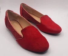IMAN Red Calf Hair Glitter Bright and Bold Flats Women's size 6 Style 255461