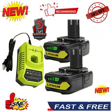 2 Pack 18 Volt Lithium Battery For Ryobi One Cordless Tools P102 P103 P105 P108