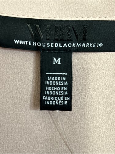 White House Black Market light pink, long sleeve, button front shirt, size M - Picture 5 of 8