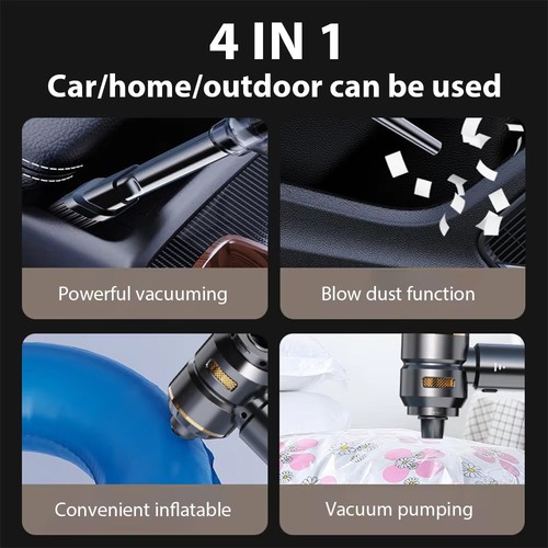 4 in 1 Mini Handstaubsauger 6000mAh Kabelloser Autostaubsauger Nass&Trocken Akku - Bild 6 von 14