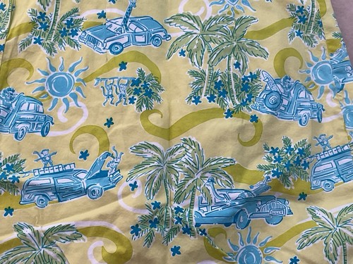 Lilly Pulitzer Blue & Green Beach/Car Faux Wrap Dress;Girls Size 12 - Picture 10 of 12