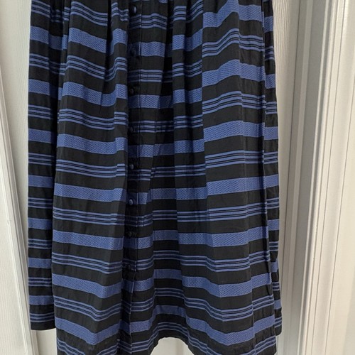 Falda midi vintage de algodón azul Cullinane años 80 talla 6 Cottagecore plisada con volantes usada en excelente estado - Imagen 3 de 12