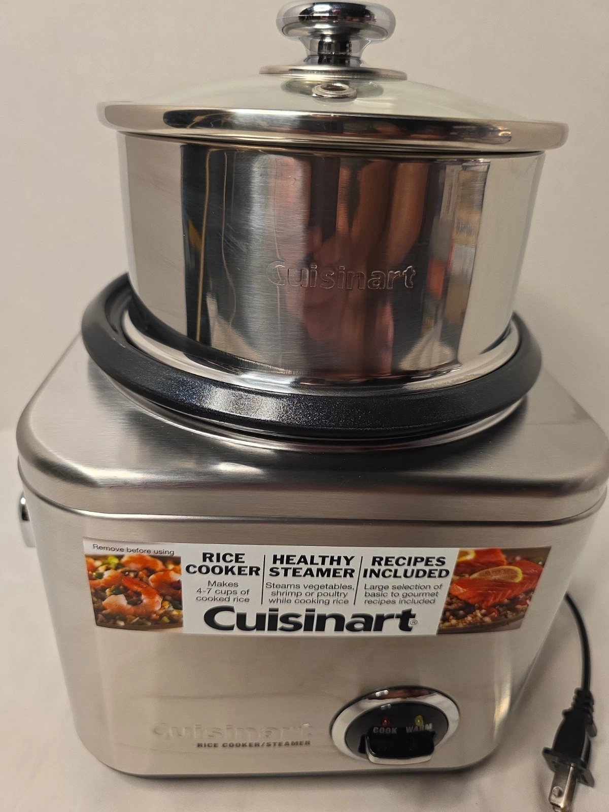 Cuisinart CRC-400 Rice Cooker Steamer 4 Cup Brushed Stainless Steel Excell New
Opens in a new window
