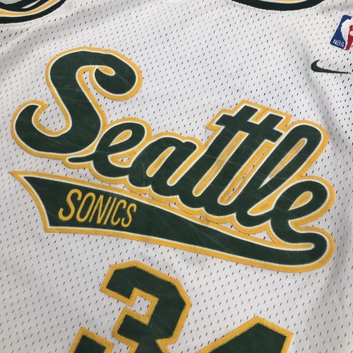 Vintage Nike Seattle Supersonics Sonics Ray Allen NBA Basketball Trikot Large weiß - Bild 4 von 15