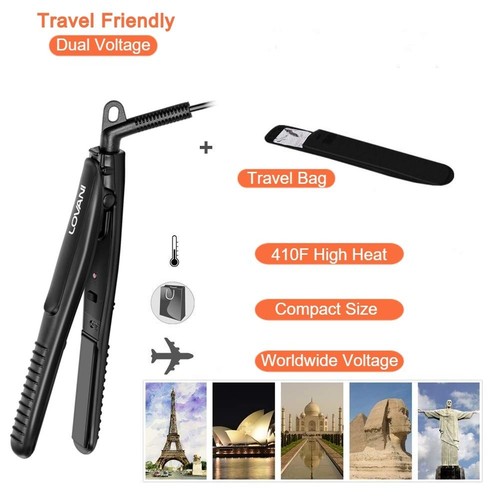Mini Flat Iron Travel Size Nano Titanium Dual Voltage Portable Hair for World... - Foto 5 di 9