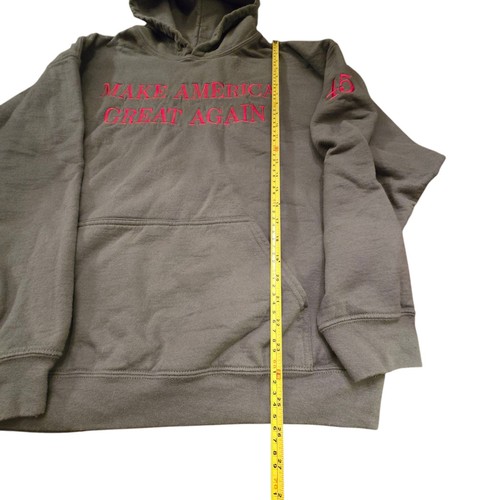 Trump MAGA Hoodie XL Olive Green Pullover Sweatshirt Make America Great Again - Picture 4 of 7