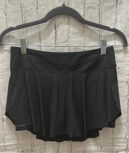 Lululemon Quick Pace Rock schwarz reflektierend 13" Run Skort Größe 4 Small