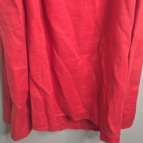 Eileen Fisher Kleid Bio Leinen quadratischer Ausschnitt ärmellos koralle Large - Bild 14 von 14
