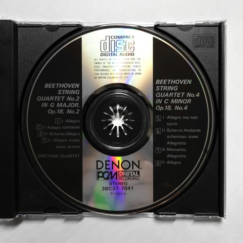 Beethoven String Quartet No. 2 4 Smetana Quartet CD 1983 Denon Japan NO IFPI - Picture 3 of 3