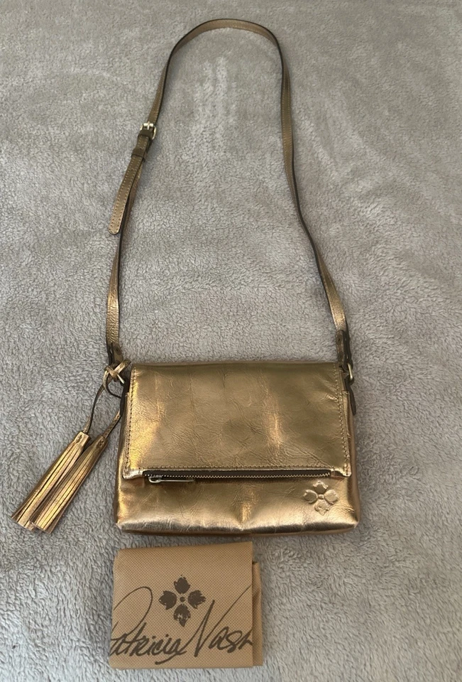 Patricia Nash 金属金色斜挎包。 — 第 2/4 张图片