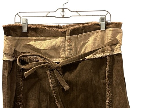 Hazel Anthropologie NWOT Velvet Brown Boho Skirt Women's Size Large Midi Casual - Picture 2 of 8