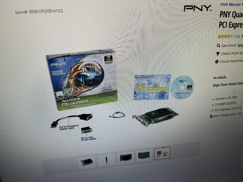 5BB PNY Quadro FX 580 VCQFX580-PCIE-PB 512MB 128-bit GDDR3 PCI Express 2.0 x16 - Picture 3 of 3
