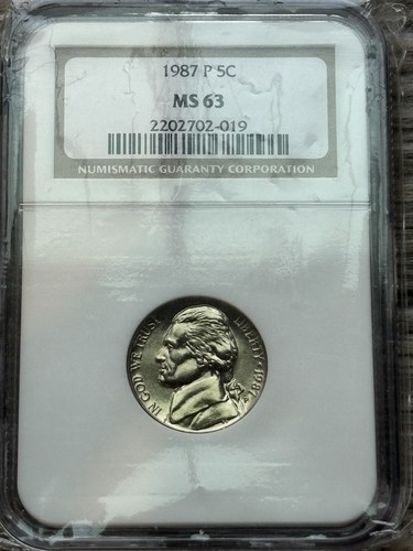 1987-P MS63 Jefferson Nickel NGC