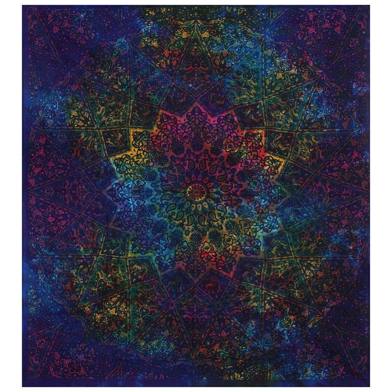 Conjunto de roupa de cama Mandala capa de edredom indiana hippie queen size capa doona boho - Imagem 2 de 4