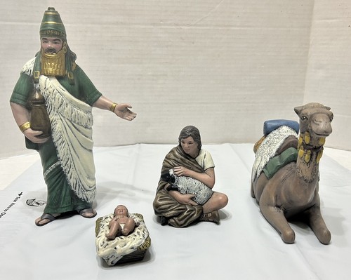 Set presepe 11 pezzi ceramica vintage dipinto a mano - alcuni pezzi mancanti * LEGGI* - Foto 15 di 20