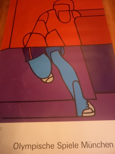1972 Valerio Adami (Edition 3) Munich Olympic Poster ORIGINAL Art 25" x 40" - Picture 2 of 4
