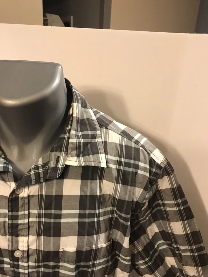 Camisa Sonoma SS para hombre con botones azul aguamarina a cuadros algodón poliéster XL Foto 2 de 4