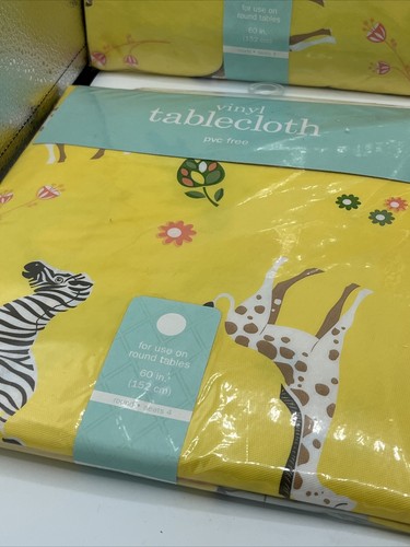Lot Of 4 Animal Themed 60" ROUND Vinyl TABLECLOTH PARTY Free Ship - Picture 6 of 7