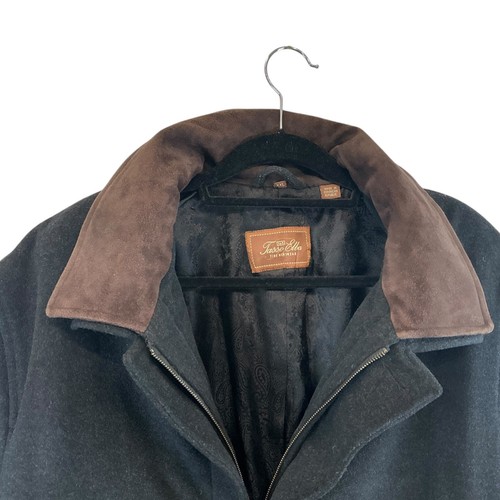 XXL Tasso Elba Coat Jacket Mens Wool Cashmere Button Full Zip Black Brown - Picture 2 of 10