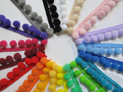 Yellow 2 metre 2m Pom Pom Trim 10mm