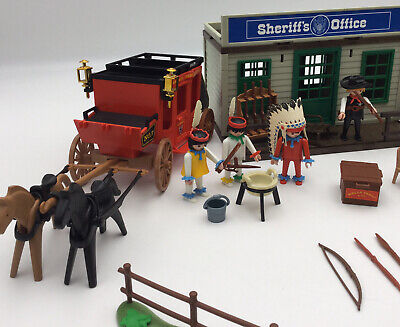 Playmobil 4431 Rare Western Set Sherriff Office Indian Playmobil 4431 Rare Western Set Sherriff Office Indian
