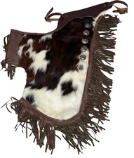 NEW HAIR ON CHINKS-WATT CONCOS, BUCKLE- 36" WAIST-BARB WIRE-TOOL- AMISH MADE USA