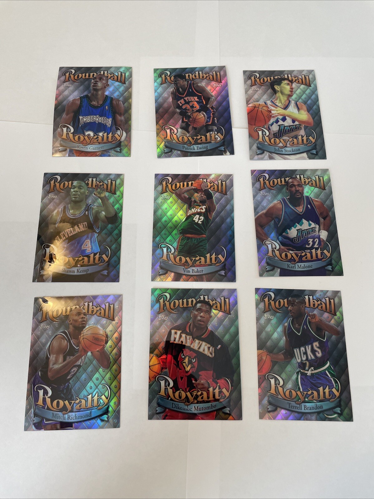 1998-99 Topps Roundball Royalty Refractor Lot Garnett Ewing Malone Stockton Etc