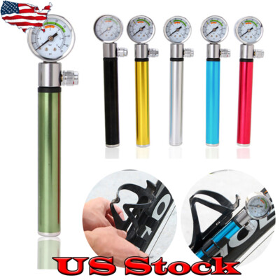 Bicycle Pump with Gauge High Pressure Shock Hand Hose Air Inflator Fork Pump US