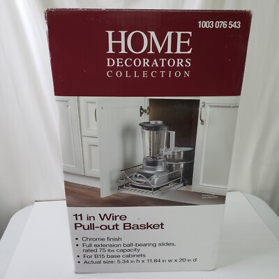 Home Decorators Collection 11'' Chrome Wire Pull-Out Basket New Opened Box 