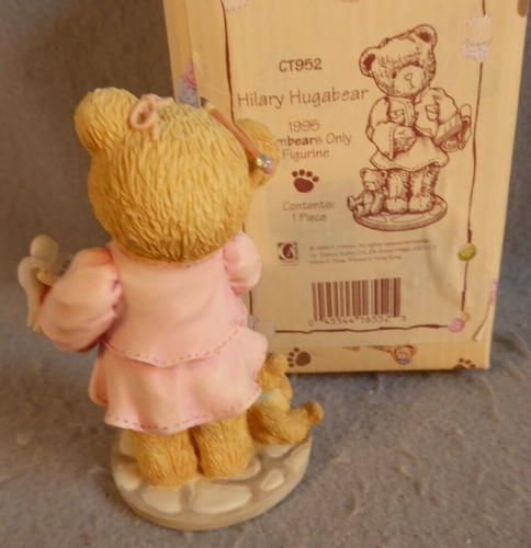 Cherished Teddies Hilary Hugabear Figurine CT952 1995 Girl Bear Notebook Pencil - Picture 2 of 4