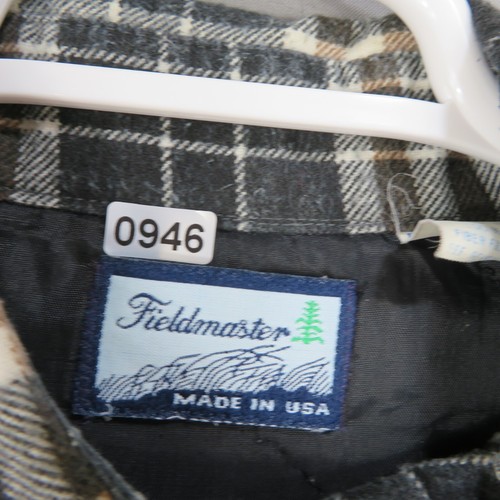 VTG FIELDMASTER XL MEN'S QUILTED LINED FLANNEL BUTTON UP SHIRT GRAY BLACK PLAID - Picture 5 of 11
