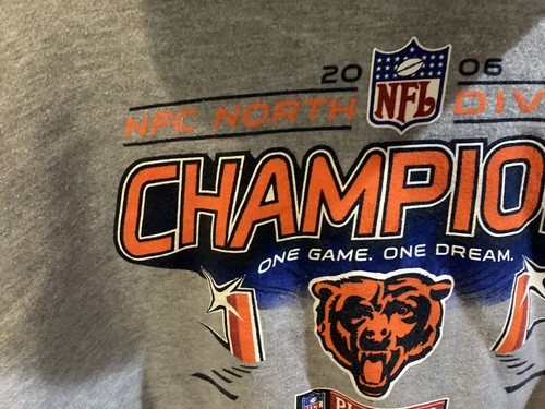 2006 CHICAGO BEARS Gray NFC North Champions Graphic REEBOK Hoodie SZ XL - Cool - Picture 7 of 13