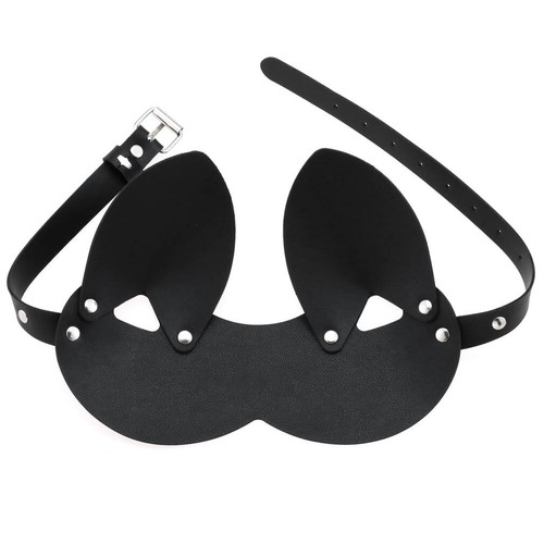 Women PU Leather Blindfold Cat Cosplay Half Face Mask Nightclub Party Costume - Picture 17 of 25