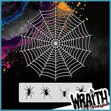 Spiderweb Set #1 - Reusable Airbrush Stencil Template