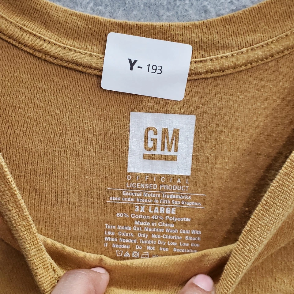 通用汽车男式 T 恤 3XL 棕色格子雪佛兰科迈罗美国肌肉 — 第 2/4 张图片